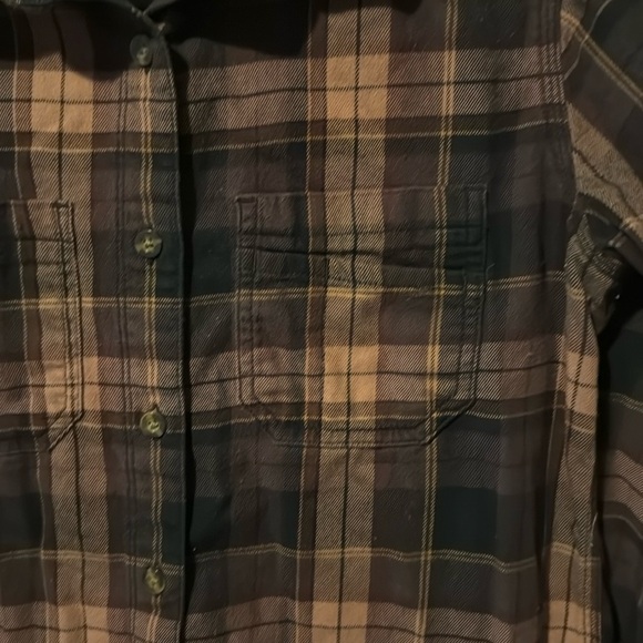 Carhartt Brown Women’s Plaid Button Up Size Small(4/6) Front Pockets EUC Cotton - Picture 7 of 13